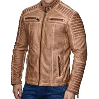 REDBRIDGE Herren Jacke Übergangsjacke Biker Kunstleder Echtleder Baumwolle mit