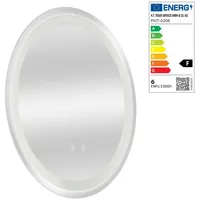 Pro.tec LED-Badspiegel Maratea Ø80cm Silber
