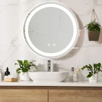 [pro.tec]® LED-Badspiegel Maratea Ø70cm Silber