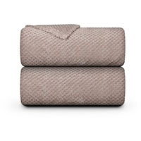 BestLivings Kuscheldecke Flanell Decke 150x200cm (Sandgrau) Flauschige Struktur Wohndecke