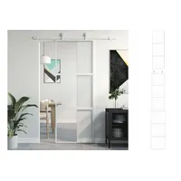 VidaXL Schiebetür Weiß 76x205 cm Hartglas und Aluminium