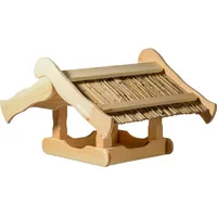 Dobar Vogelhaus "Kunoy" mit Schilfdach für Ständer | braun