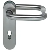Hörmann FS Drückergarnitur D-110 Kurzschild PZ, Gleitlager Edelstahl /
