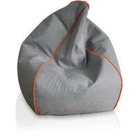 Kinzler Sitzsack, Leinenoptik, mit Neon-Piping, terra