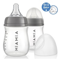 MiaMia PP-Flasche 2er Pack 140 ml + Silikon-Trinksauger Gr.S