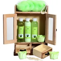 Brubaker Cosmetics Bade- und Pflegeset Aloe Vera im Holzschrank,