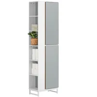 SoBuy Hochschrank schmal mit 2 Türen aus Holz und