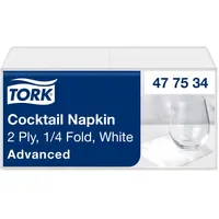 TORK 477534 Cocktailservietten weiß 2-lagig, 1/4 Falz 12 x
