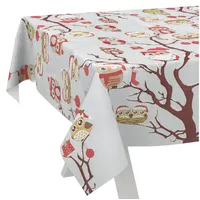 ANRO Wachstuchtischdecke Weihnachts Tischdecke abwaschbar Wachstuch Weihnachten Wachstischdecke Eulen