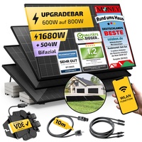 Solakon Balkonkraftwerk 2000W 800W Solaranlage mit Gartenhalterung Steckerfertig Komplettset