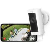 Ring Stick Up Cam Pro Outdoor Camera Plug-in weiß