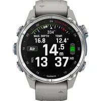 Garmin Descent Mk3 43 mm Edelstahl mit grauem Silikonarmband
