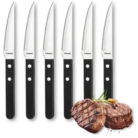 Amefa Pizza 7000 Steakbesteck, 6 x Steakmesser, Messer mit