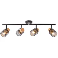 Brilliant Santy Spotrohr 4flg (E14) schwarz/natur braun