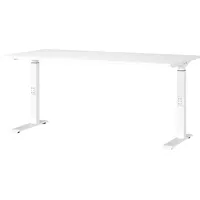 Germania Schreibtisch weiß rechteckig, C-Fuß-Gestell weiß 160,0 x 80,0