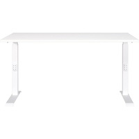 Germania Schreibtisch weiß rechteckig, C-Fuß-Gestell weiß 140,0 x 80,0