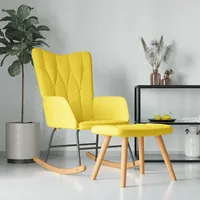 VidaXL Schaukelsessel mit Hocker Senfgelb Stoff