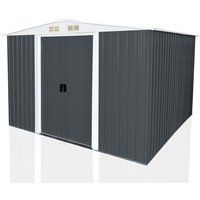 Aileenstore Geräteschuppen mit Doppelschiebetür und Belüftung aus Metall Gerätehaus