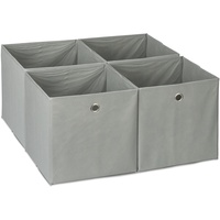 Relaxdays Aufbewahrungsbox 4er Set, Faltbare Regalboxen, HxBxT: 30 x
