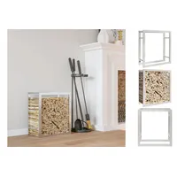 VidaXL Brennholzregal 80x28x86 cm Edelstahl