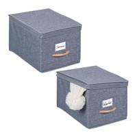 Relaxdays Aufbewahrungsbox 2er Set, je 27 l, Faltbox mit