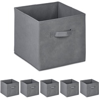 Relaxdays Aufbewahrungsbox, 19 l, Ordnungsbox aus Stoff, 6er-Set, HBT