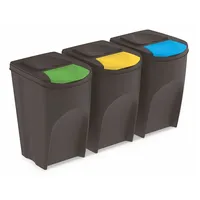 Spetebo XL Sortibox Mülleimer mit Deckel 3er Set -