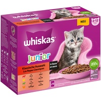 Whiskas 24x 85g Junior Frischebeutel Whiskas Klassische Auswahl in