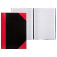 IDENA Notizbuch Kladde kariert 96 Blatt 70g/m2 schwarz/rot DIN