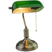 ETC Shop Antike Schreibtischlampe mit grünem Glasschirm VT-7151