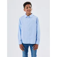 NAME IT Langarmhemd Newsa (1-tlg) blau 116