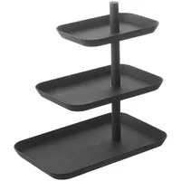 Yamazaki 4281 TOWER Etagere mit 3 Ebenen, schwarz, Stahl,
