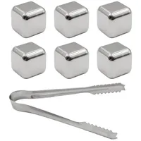 Intirilife 6x Whiskey Steine in SILBER Eisherstellung, Silber