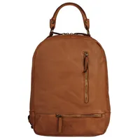 Samantha look Cityrucksack echt Leder, Made in Italy, braun