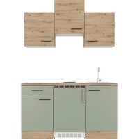 Flex-Well Exclusiv Singleküche Cara 150 cm Schilfgrün matt -