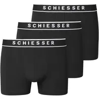 SCHIESSER Boxershorts unifarben schwarz/weiß XL 3er Pack