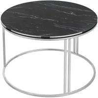 [en.casa] Couchtisch Aulum 50 x 70 cm Marmor, schwarz