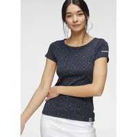KangaROOS T-Shirt Kurzarm, elastische Rippware, mit Herz-Muster, Rundhalsausschnitt, Gr.