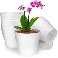 Belle Vous 10 Stück 13,5 cm Weiße Kunststoff Blumentopf