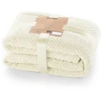 DecoKing Kuscheldecke 220x240 cm Creme Decke Microfaser Wohndecke Tagesdecke