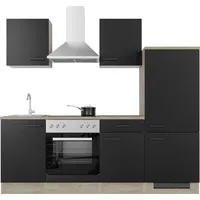 Flex-Well Küchenzeile Capri 220 cm schwarz