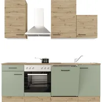 Flex-Well Exclusiv Küche 1701-016 Cara 220 cm Schilfgrün matt