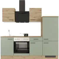 Flex-Well Exclusiv Küche 1706-005 Cara 220 cm Schilfgrün matt