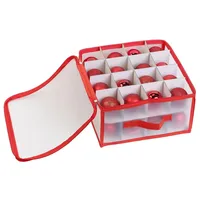 Infactory Aufbewahrungsbox für 32 Christbaumkugeln bis 6 cm, Tragegriffe