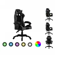 VidaXL Gaming-Stuhl mit RGB LED-Leuchten Grau und Schwarz Kunstleder