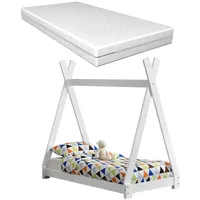 [en.casa] Kinderbett Onejda mit Matratze 70x140 cm,