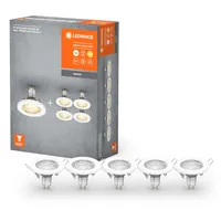 LEDVANCE Spot Einbauleuchten im 5er-Pack, inkl. 5x GU10-OSRAM Leuchtmittel