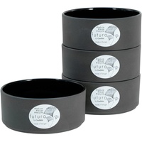 CreaTable 21664, Futuro, Schalen Set Steinzeug, schwarz,