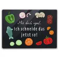 Speecheese Mir doch egal Schneidebrett mit Spruch Ich schneide