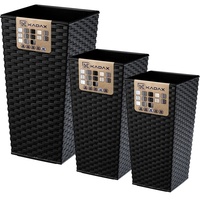 Kadax Blumentopf Set, Blumenkübel aus Kunststoff "Tuluza", Innen- und
